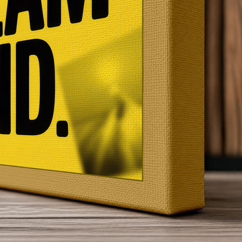 Dream and Dream Typography - Wrapped Canvas, 24x16 - 61.0 x 40.6 cm, Ochre Border