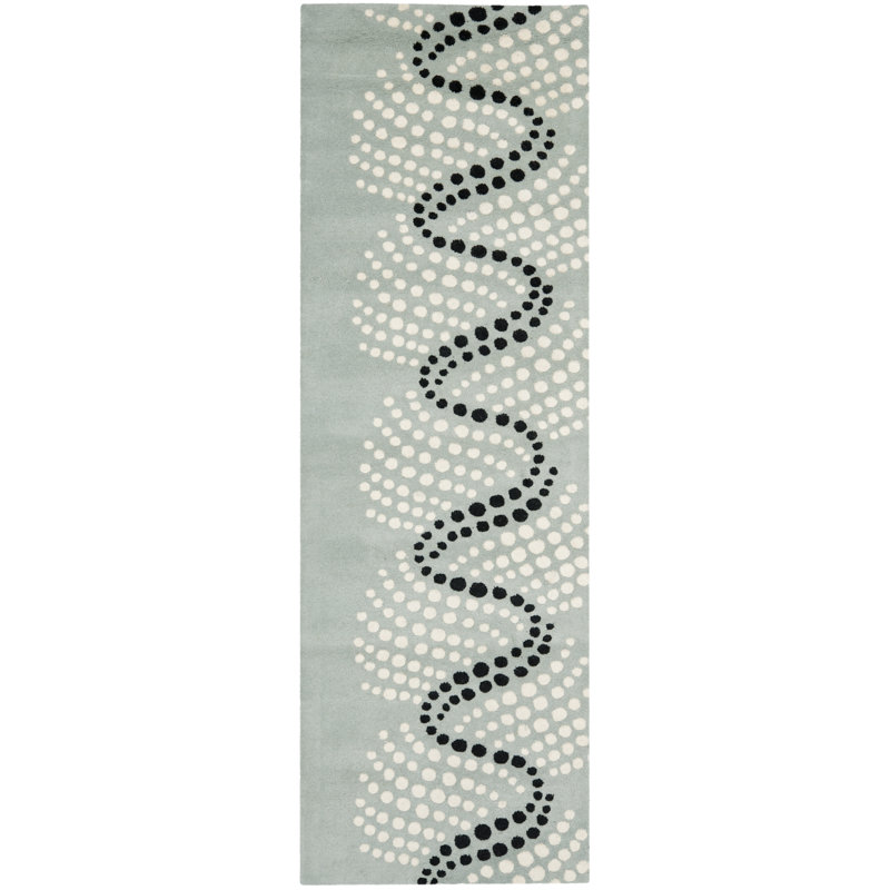 Carolette Hand Tufted Wool And Viscose Abstract Rug, Runner 2'6" x 12'