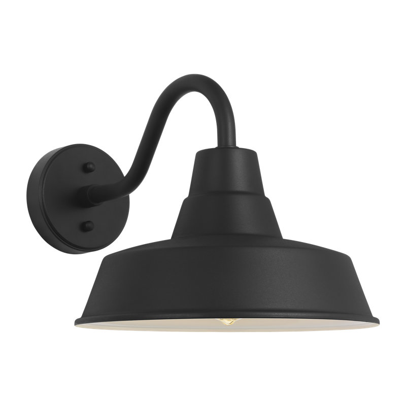 1 - Light Armed Sconce, 10.75" H x 12" W x 17.13" D, No, Textured Black