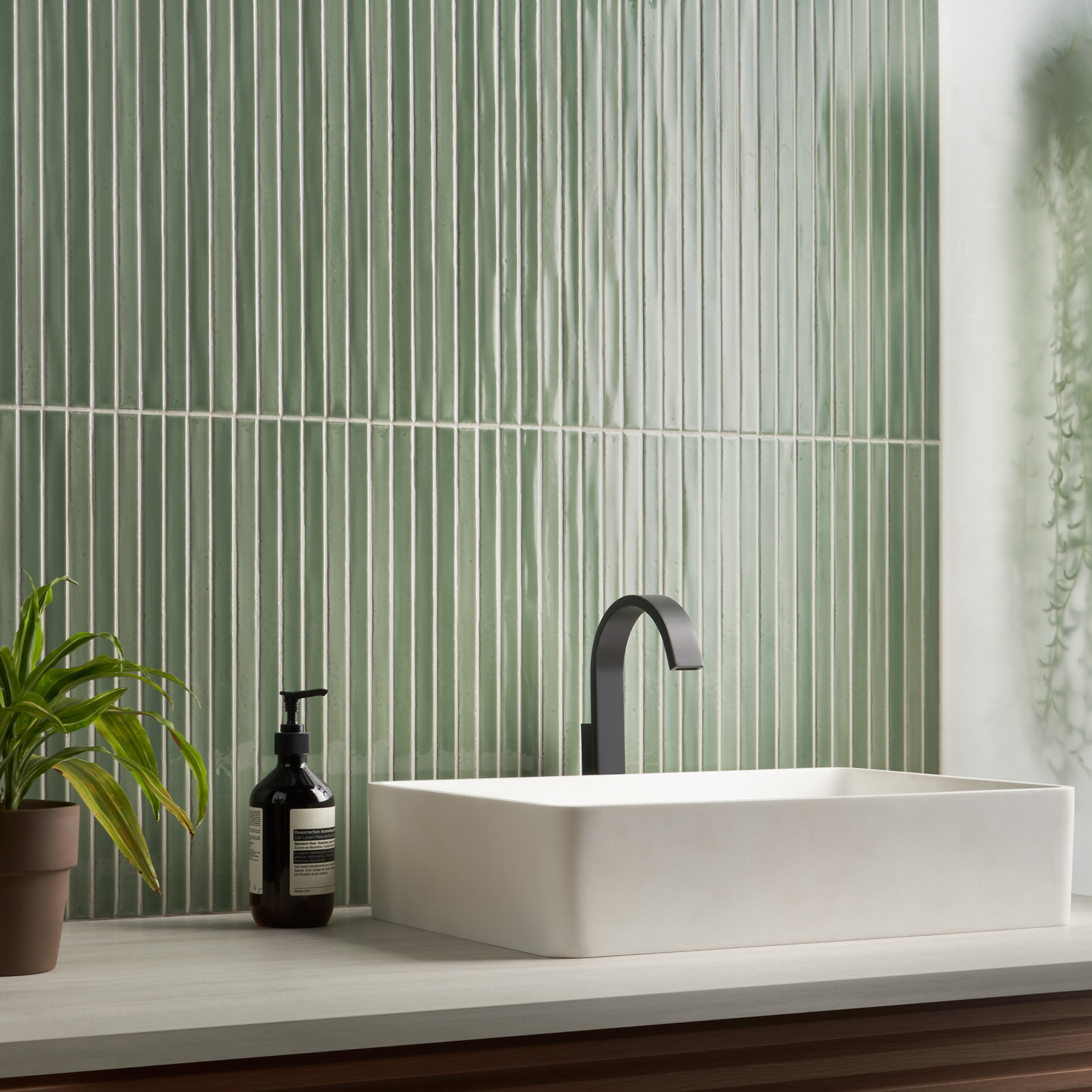 Trending 5" x 18" Ceramic Subway Tile, Apple Green