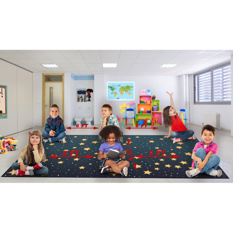 Tapis bleu / jaune Garneau, Rectangle 8 pi x 15 pi