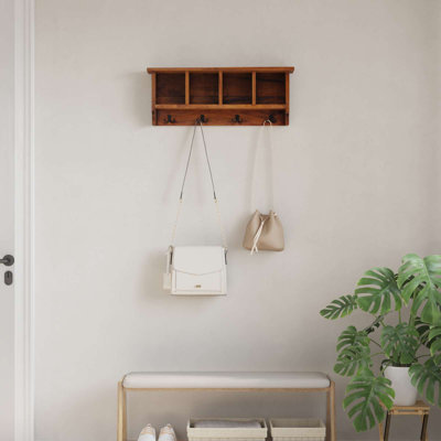 Solid Wood Wall 1 - Hook Coat Rack