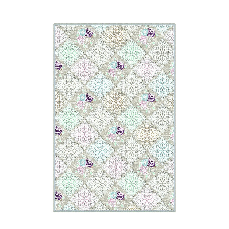 Stylish Hall Carpet (3.3 x 6.6 ft), 100% Polyester, 0.3 in Pile Height | Antibacterial, Non-Slip PVC Felt Dot Underside | Machine Washable, 3D Digital Print, Durable & Easy to Clean | Perfect for Entryway & Living Areas
