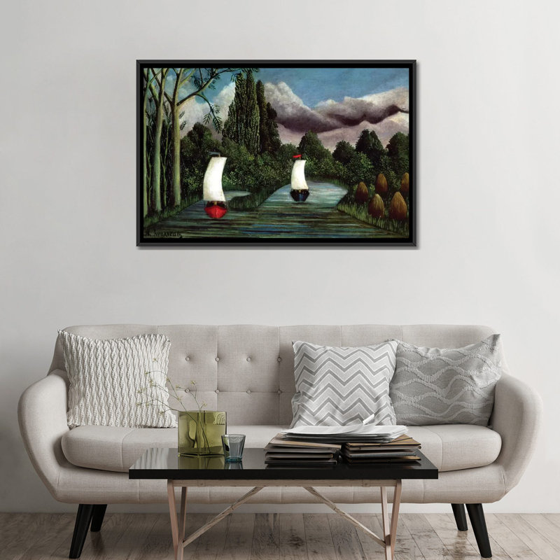 Les rives de l'Oise, 1905, reproduction d'art sur toile tendue, H 32 po x l 48 po x P 1,5 po, Toile avec cadre noir