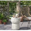 Cracked Texture Double Barrel Table â€“ Outdoor/Indoor Accent Side Table, Waterproof & Sun-Resistant For Patio/Garden-988454583