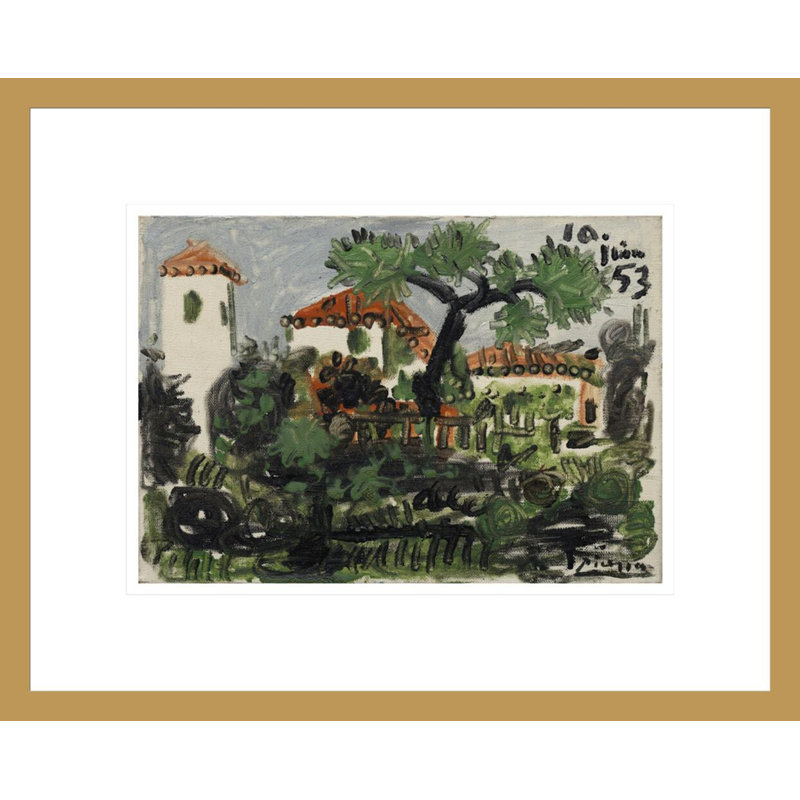 «Garden in Vallauris» par Pablo Picasso - Impression sur toile, H 13,47 po x l 16,75 po