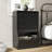 Wood Storage Cabinet With Fabric Dresser, Small Cabinet With Pu & Fabric Drawers, Modern Shelf Cabinet With Open Cube For Living Room-910621991