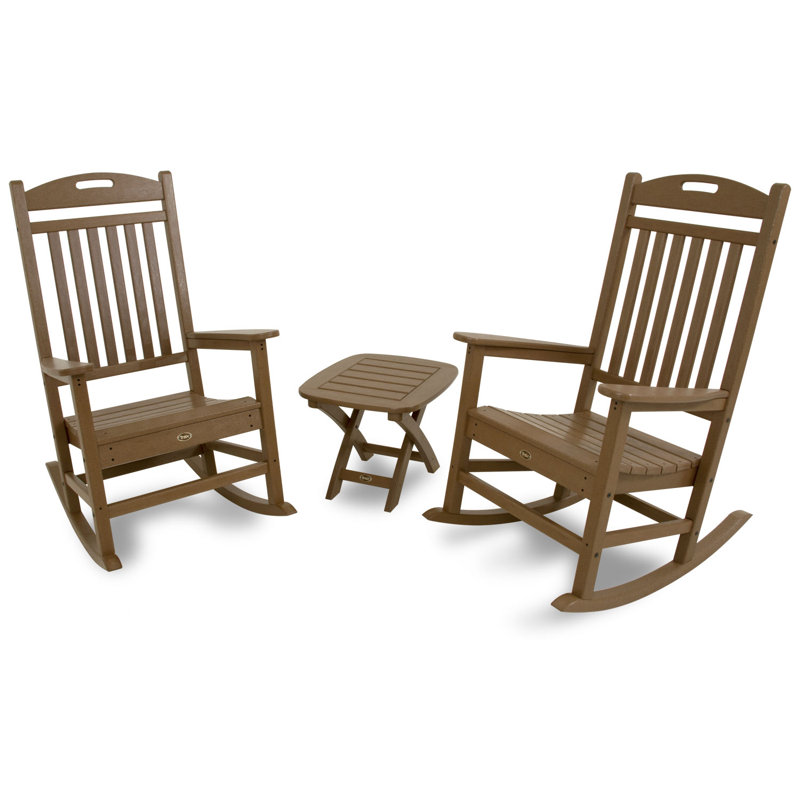 TREX Outdoors Yacht Club 3-Piece Rocker Set, Brown