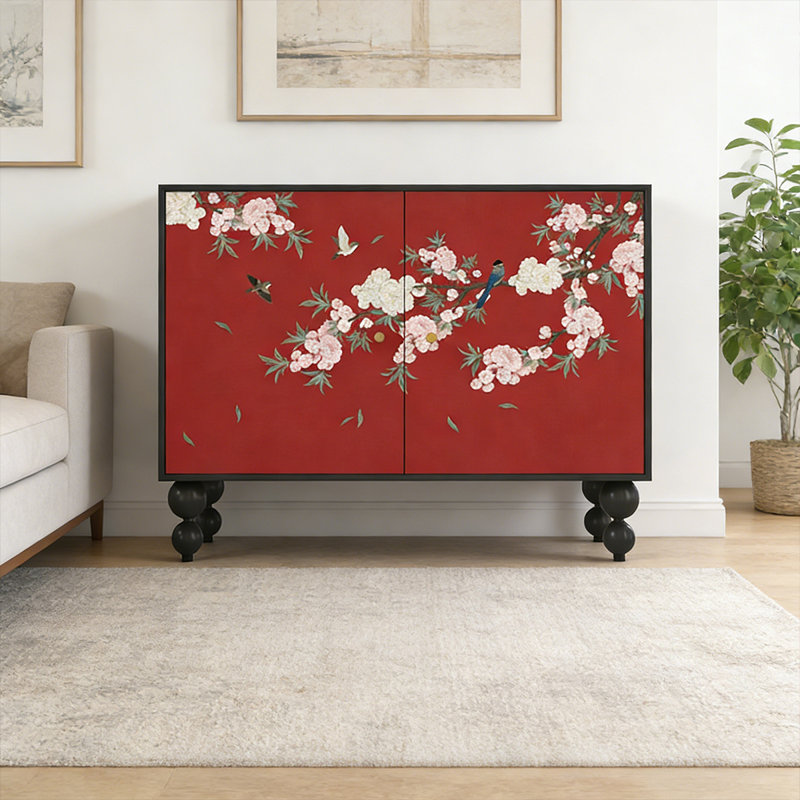Vintage Chinese Style Solid Wood Storage Cabinet, Black