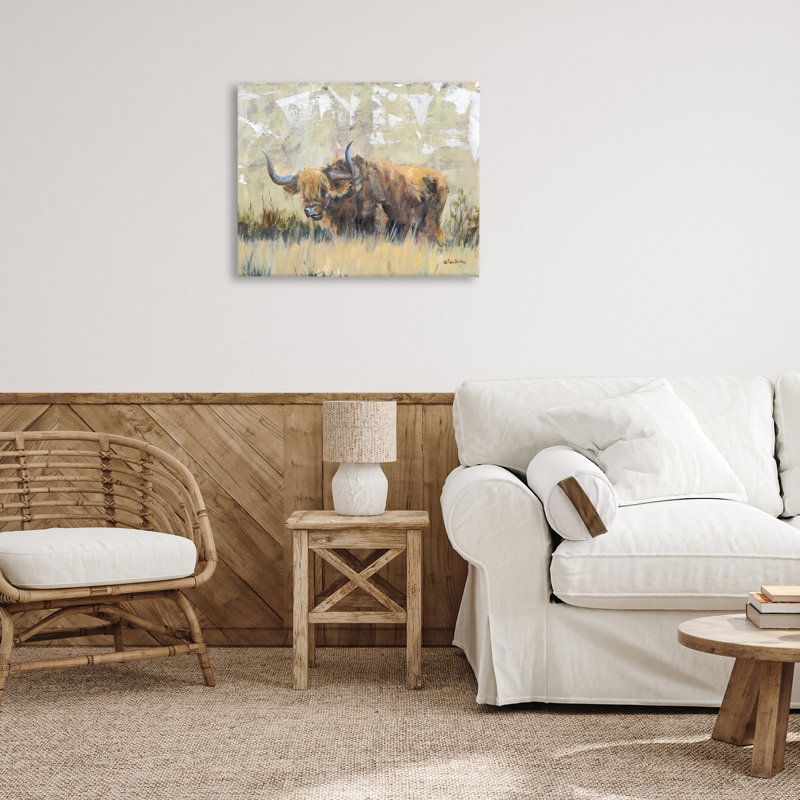 Art mural sur toile à motif de cornes rustiques par Pam Britton, H 30 po x l 40 po x P 1,5 po