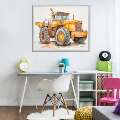«Construction Truck Whimsicality», giclée encadrée, design par Steve Hunziker
