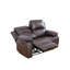 Ensemble de canapé de salon inclinable en polyuréthane et en PVC brun 3 pièces Velora-349789547