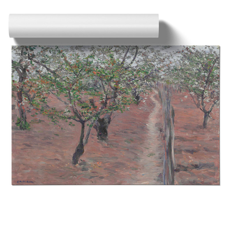 Orchard In Bloom by Gustave Caillebotte - No Frame Painting, 42cm H x 59cm W x 0.1cm D