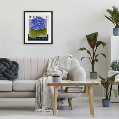 Hydrangea Flower Market Framed Print Under Glass, design by Jennifer Stith