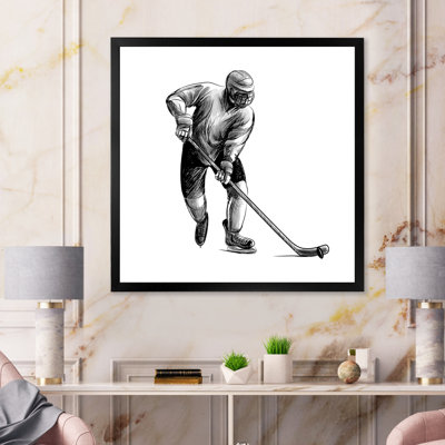 " Hockey Player Sketch In Winter Sport "