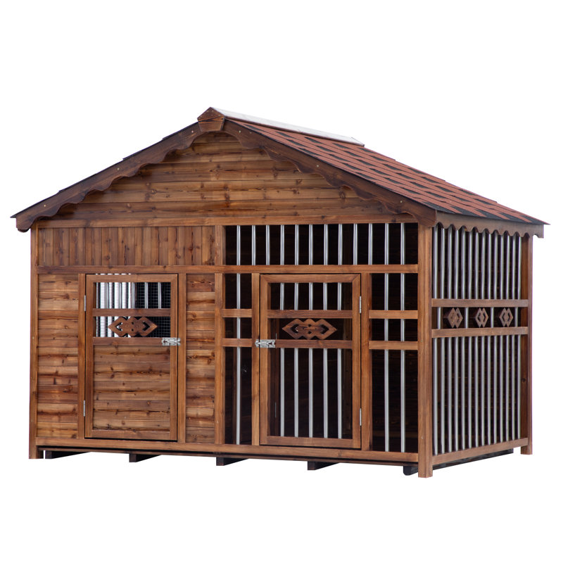 Niche pour chien en bois massif avec cage, H 47 po x l 51 po x P 39 po