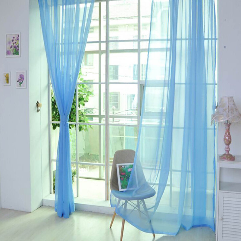 Rideaux de fenêtre et porte de fenêtre colorés, Light Blue