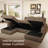 Tolzmann Corduroy Upholstered U-Shaped Sectional-1324745668