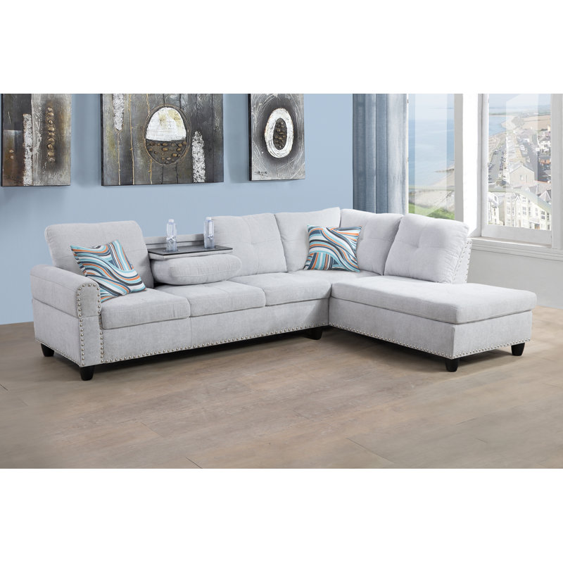 Upholstered L-Shaped Sectional Right Hand Facing