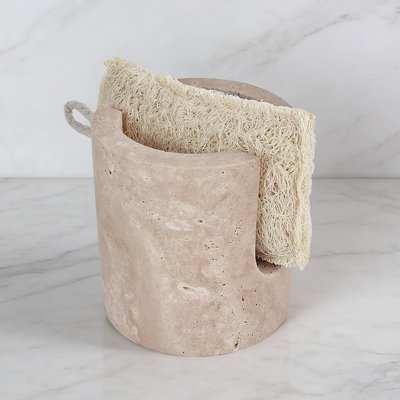 Porte-éponge en travertin naturel, rangement pour évier de cuisine à séchage rapide, beige
