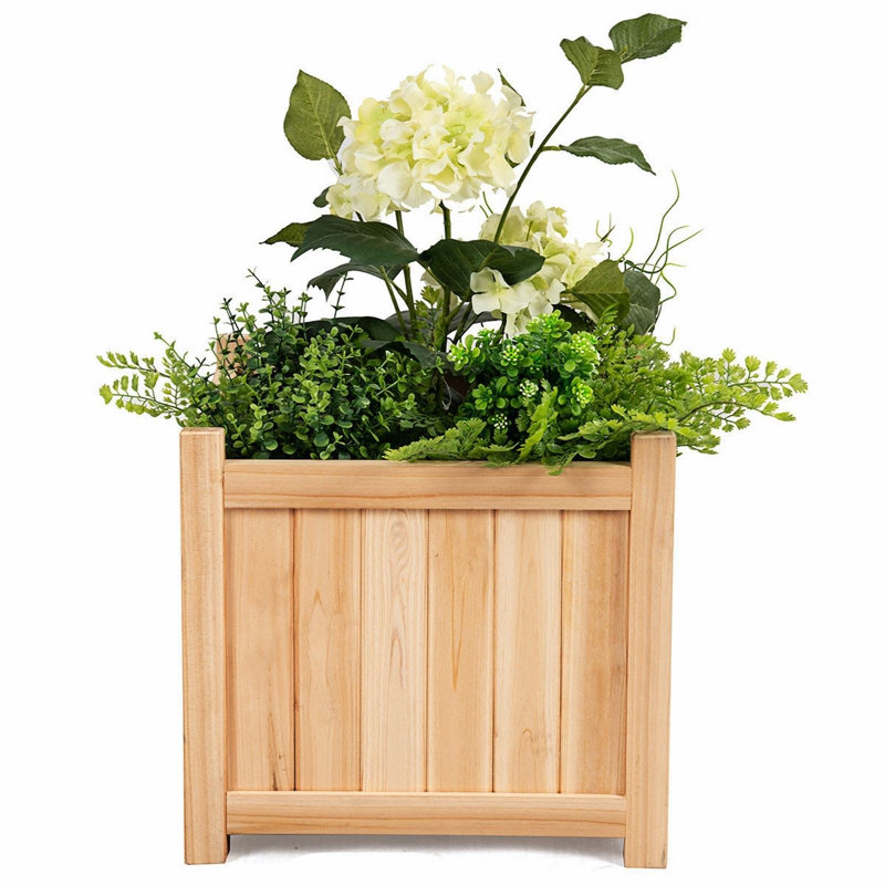 Boîte à fleurs en bois pour patio