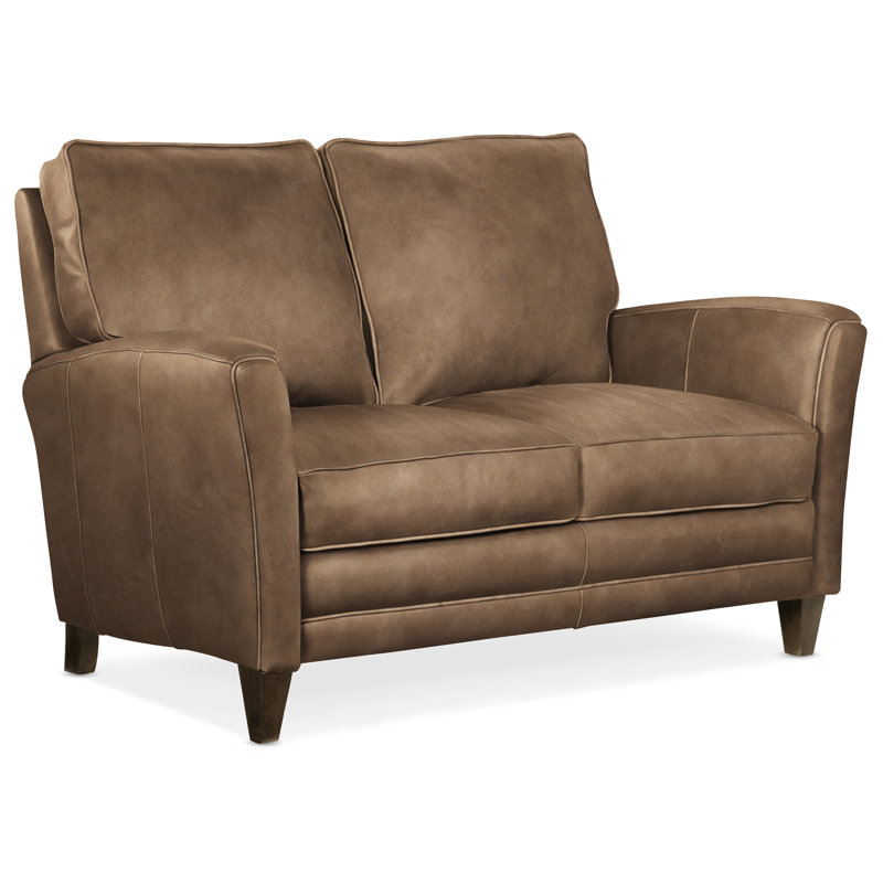 Zion Loveseat, Cobblestone, Anilina Hunter Genuine Leather