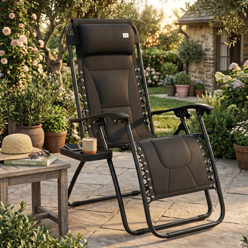 Outdoor Lounge Chair, Black