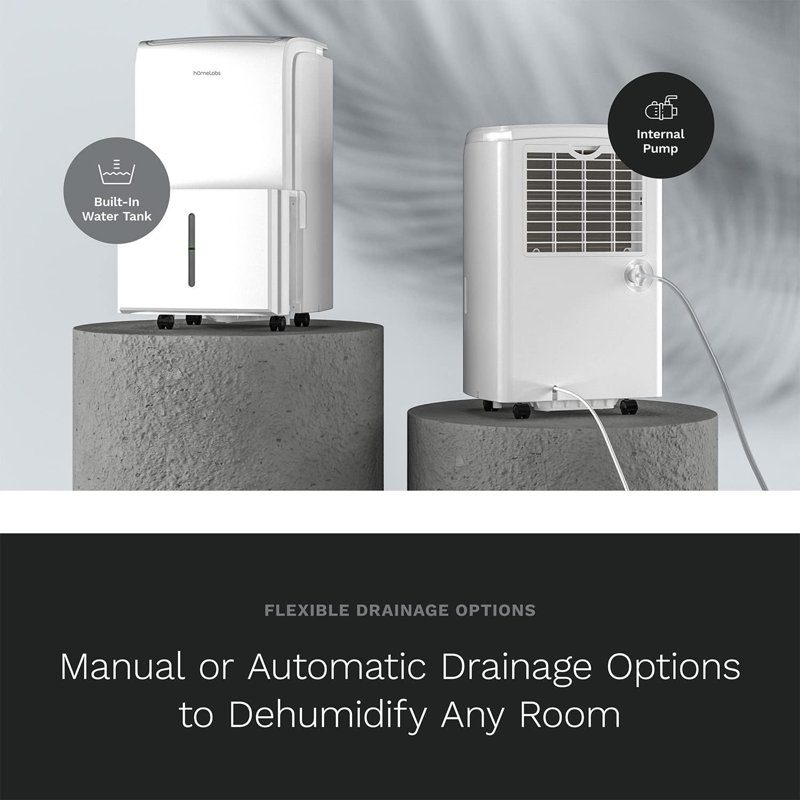 hOmeLabs 3,500 Sq. Ft. White Energy Star Dehumidifier with Pump
