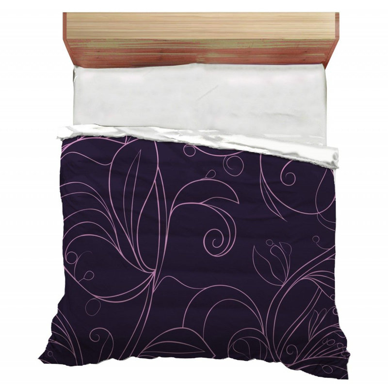 Floral Pattern Art Microfiber / Polyester Quilted Floral Comforter, Queen Comforter