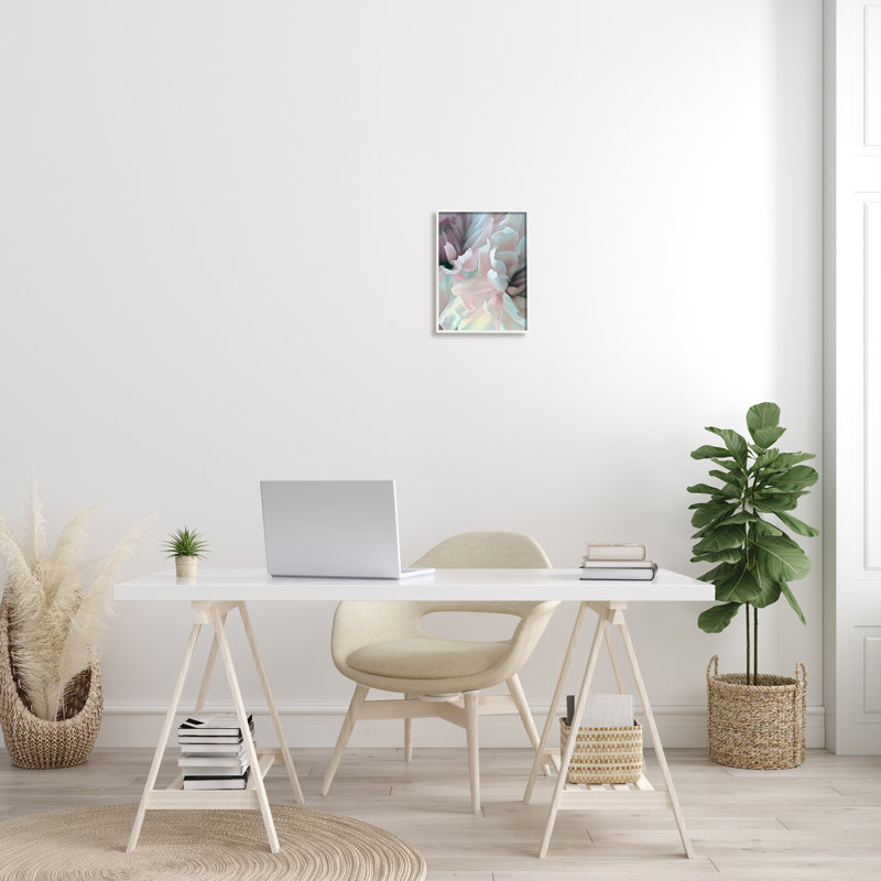 «Blush Flower Petals» par David Pollard - impression, Giclée encadrée blanc bord de mer, H 14 po x l 11 po