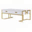 Table basse rectangulaire à 4 tiroirs et base dorée-1079312091