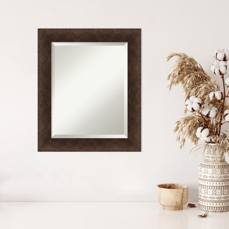 Jillesa Rectangle Wood Wall Mirror, 25" x 21"