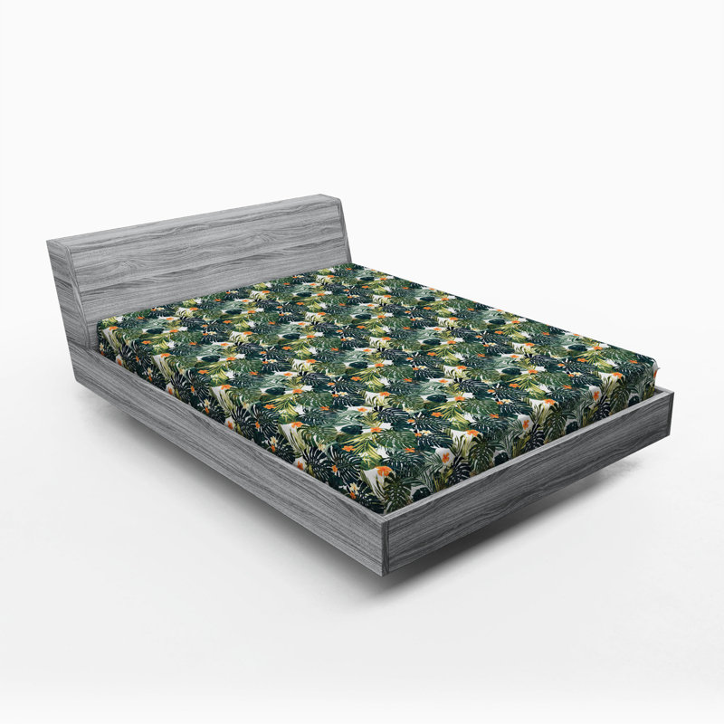 Microfiber Floral Fitted Sheet, Full Fitted Sheet, Black Dream