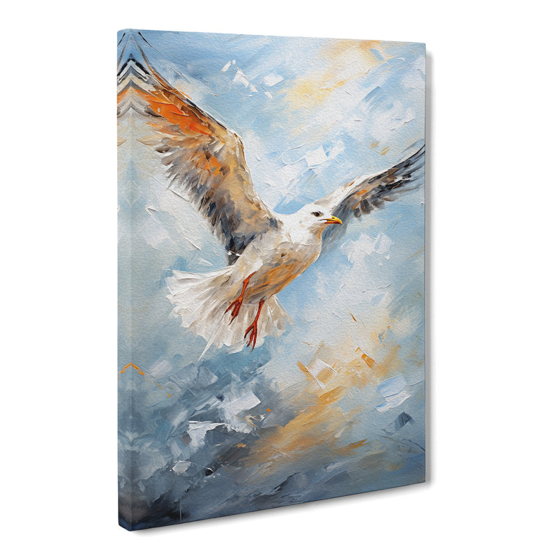 Seagull Gestural Art No.2 - Wrapped Canvas, 60cm H x 40cm W x 3cm D