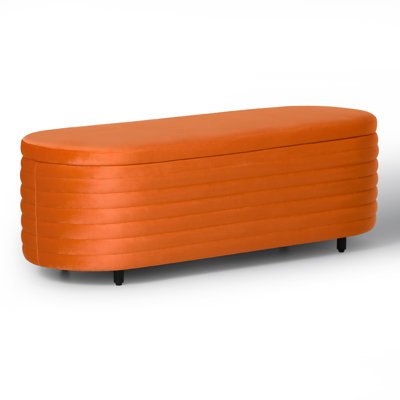 Banc de rangement rembourré en polyester Farrah