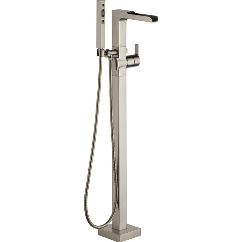 Robinet de baignoire autoportant avec douchette à main Ara®, Acier inoxydable Brilliance