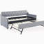 Twin Size Upholstery DayBed with Erectable Trundle and USB Charging-772644648