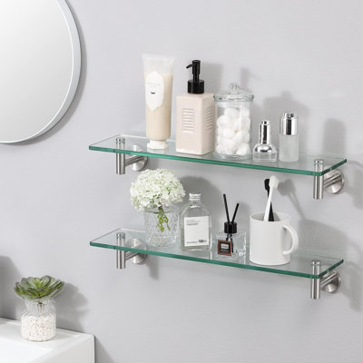 Elijahh 2 Piece Glass Floating Shelf