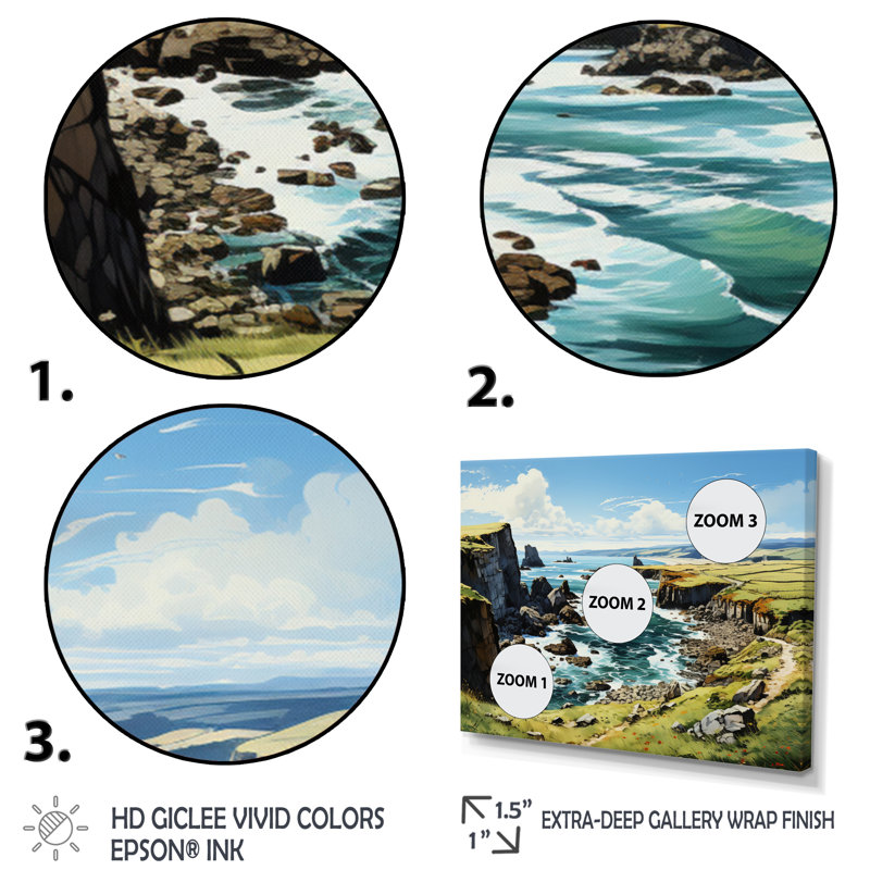 Ireland Dingle Peninces Cilf I - Ireland, art encadré, H 12 po x l 20 po x P 1 po, Cadre flottant doré