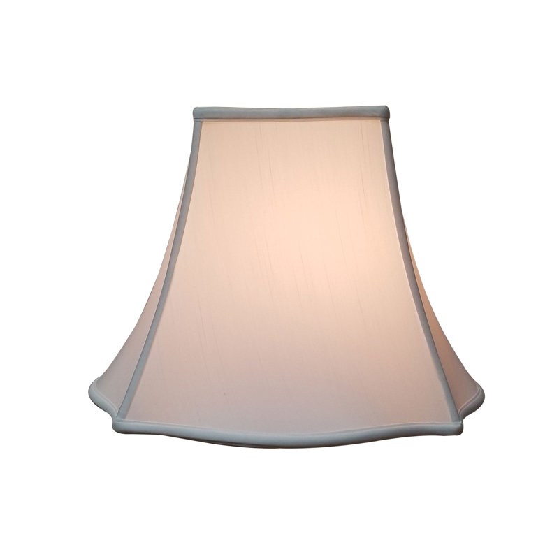 Abat-jour cloche en soie / shantung (araignée), Blanc, H 9,75 po x l 12 po x P 5 po