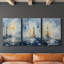 Série Sea and Shore Cxxvi - Ensemble de toiles tendues avec châssis Premium - Prêt à être accroché