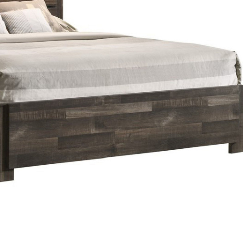 Hanrietta Low Profile Platform Bed, Queen, Brown