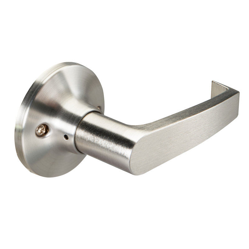 Edge Single Dummy Lock with Edisto Lever, Satin Nickel