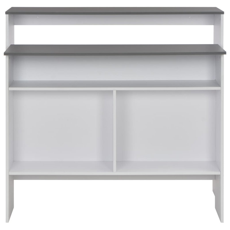 Bar Table Pub Table for Kitchen Dining Bistro Table with 2 Table Tops, White, White/Gray