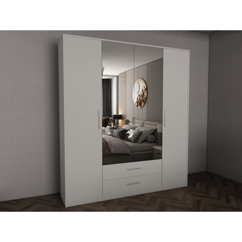 Pamel 4 Door Wardrobe, White