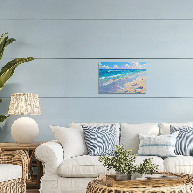 Seashell Speckled Coast Canvas, design par LSR Design Studio, H 16 po x l 24 po