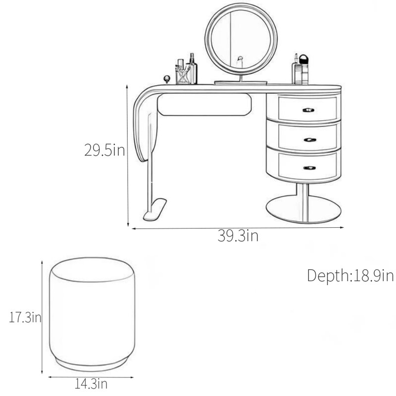 Coiffeuse simple et luxueuse