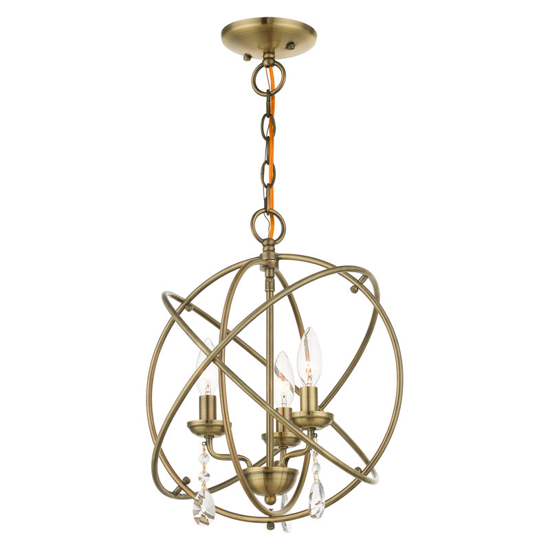 Laclair 3 - Light Pendant, Antique Brass, 14.5" H x 15.5" W x 15.5" D