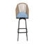 Ensemble de 4 tabourets de bar d'extérieur, chaise de bar en rotin toutes saisons avec accoudoirs et dossier, osier PE
