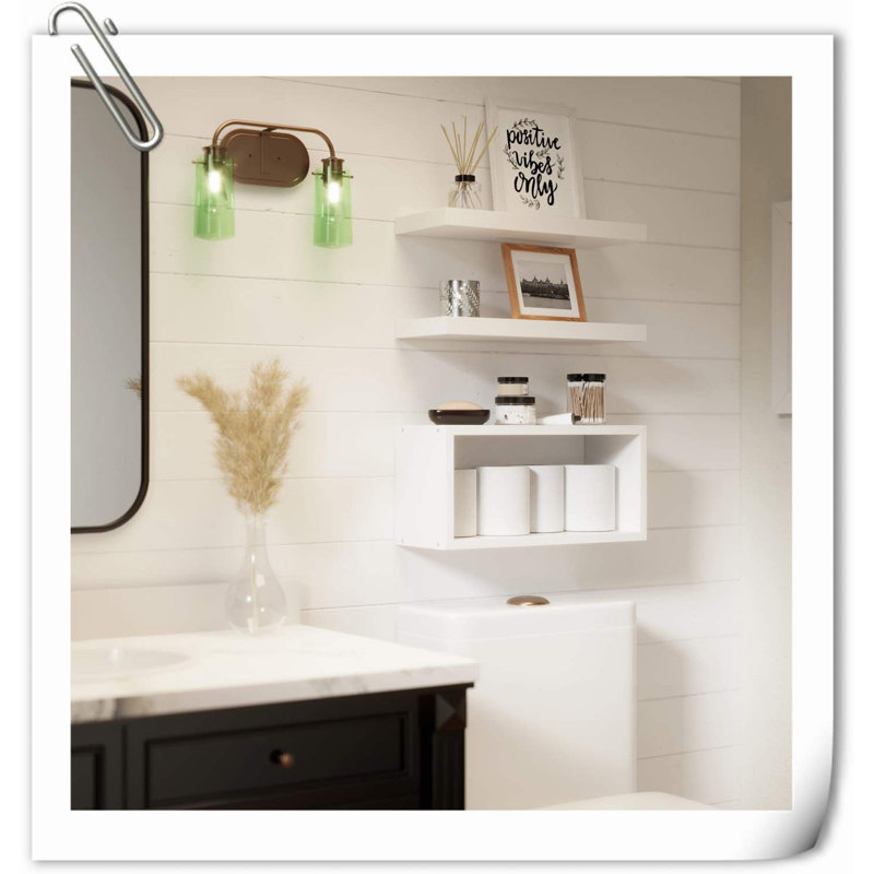 Arbenor 3 Piece Wood Floating Shelf, White